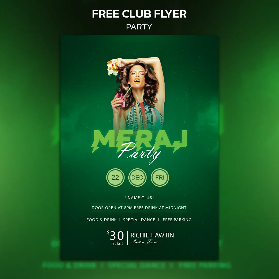 Free Night Club Flyer PSD Template